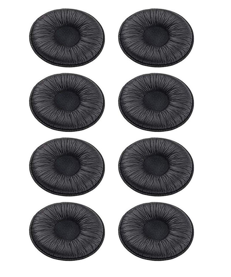 Tvoip 4 Pair Ear Cushions Leatherette Spare Replacement Earpads for Plantronics Supra Plus Encore and Most Standard Size 50mm Office Telephone Headsets H251 H251N H261 H261N H351 H351N H361 H361N - Image 1